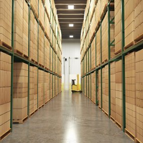 A digital design rendering of the warehouse of the new Food Bank Facility.